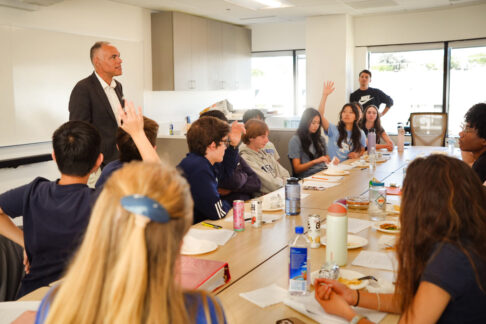 Dr. Kaczor and students during Lyceum Seminar
